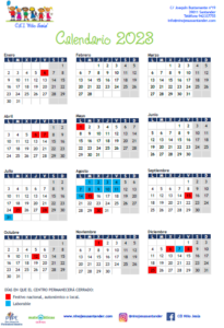 Calendario Primer Ciclo NJ 2023